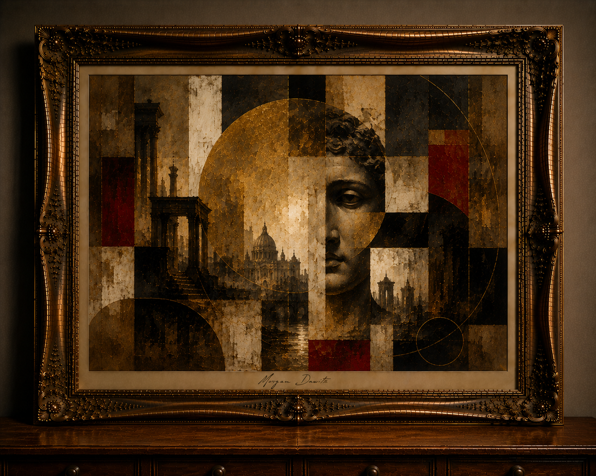 Golden Baroque Frame, Timeless Collage