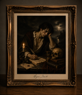Melancholy portrait with vanitas symbolism