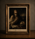 Moody portrait with vanitas symbolism