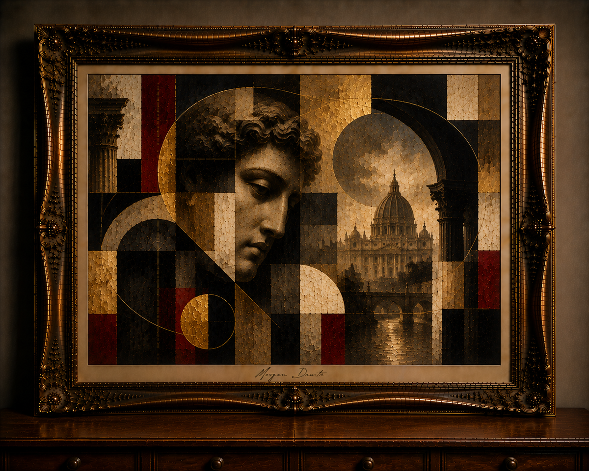 Ornate Neo-Classical Collage Painting