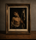 Solemn portrait in ornate frame