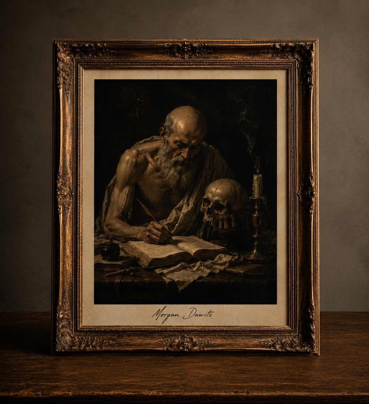 Somber study of wisdom and mortality