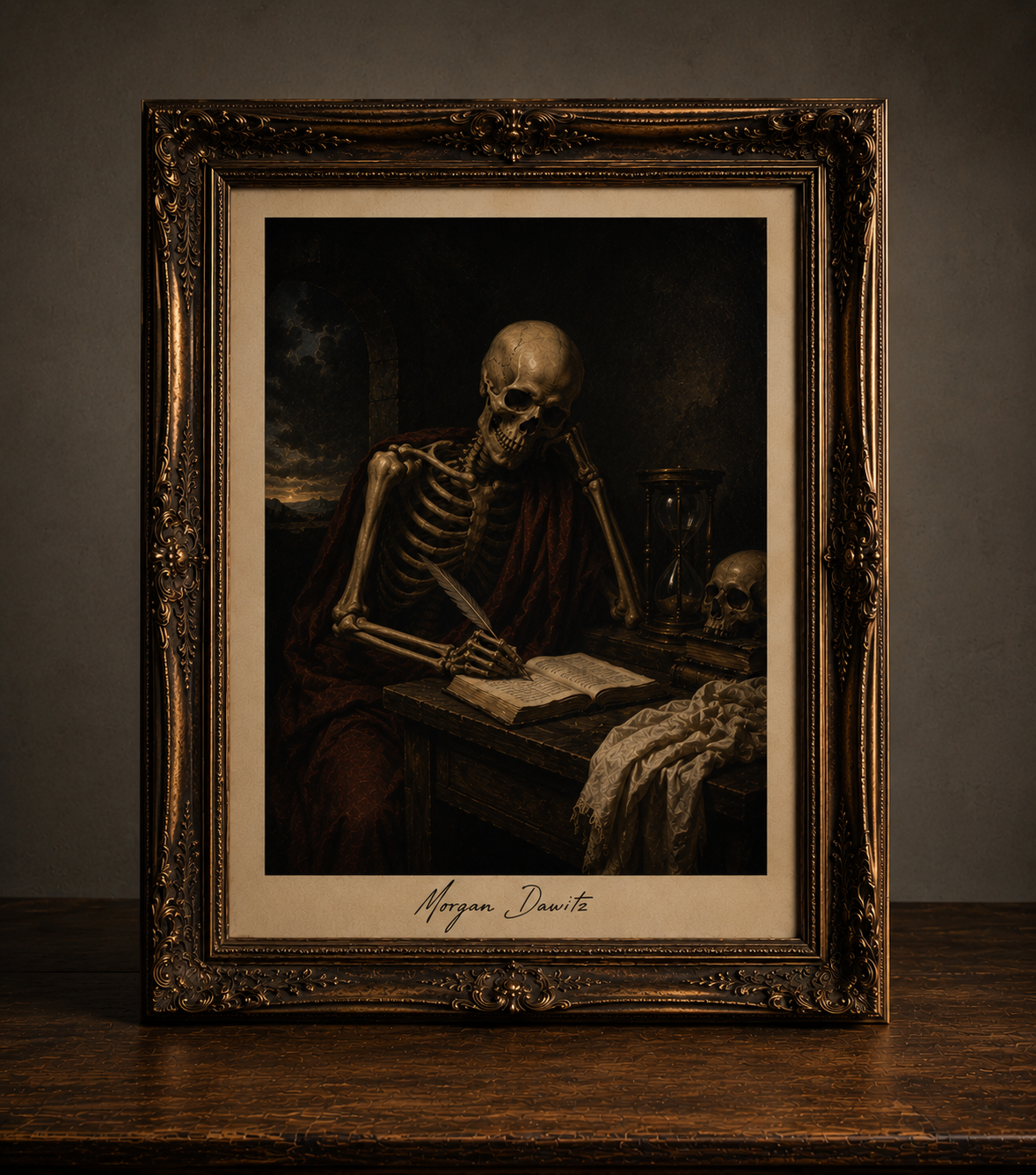Still life with skeletal reflection